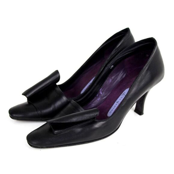 VTG Lisa Nadin BLACK GENUINE LEATHER 2.5" HEEL POINTED TOE CLASSIC SHOES Sz 36/6 - Picture 7 of 13